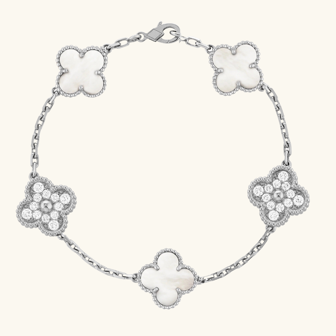 CLOVER | Plata/Blanco Pulsera Prestige