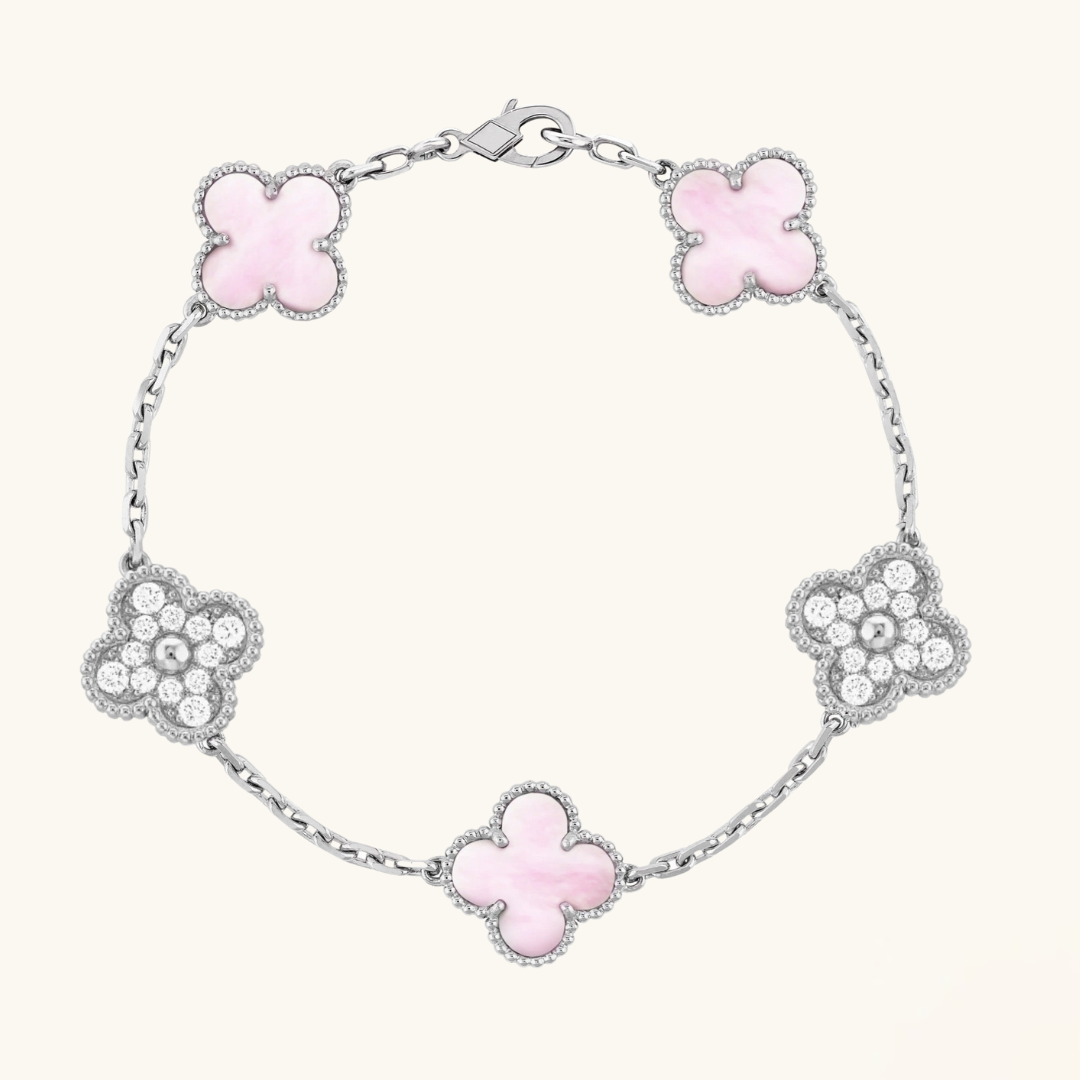 CLOVER | Pulsera Rosa/Silver Prestige