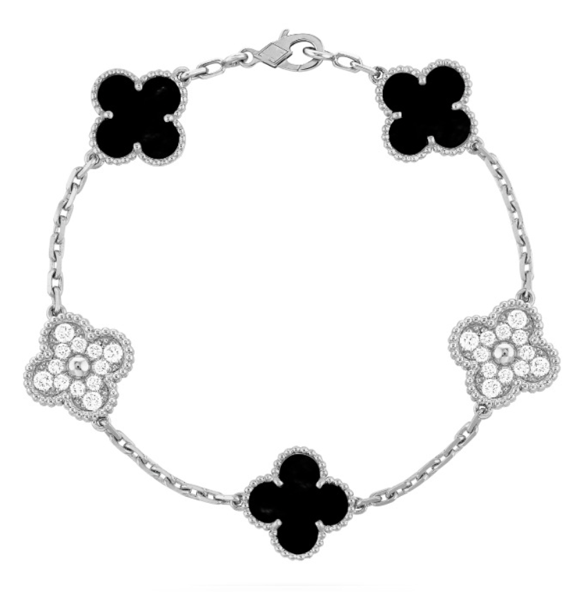 CLOVER | Pulsera Prestige Negra/Plata