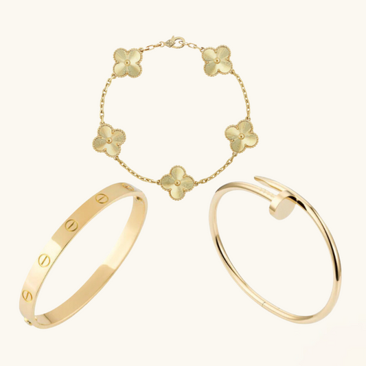 Conjunto de Pulsera 3-delt - Oro