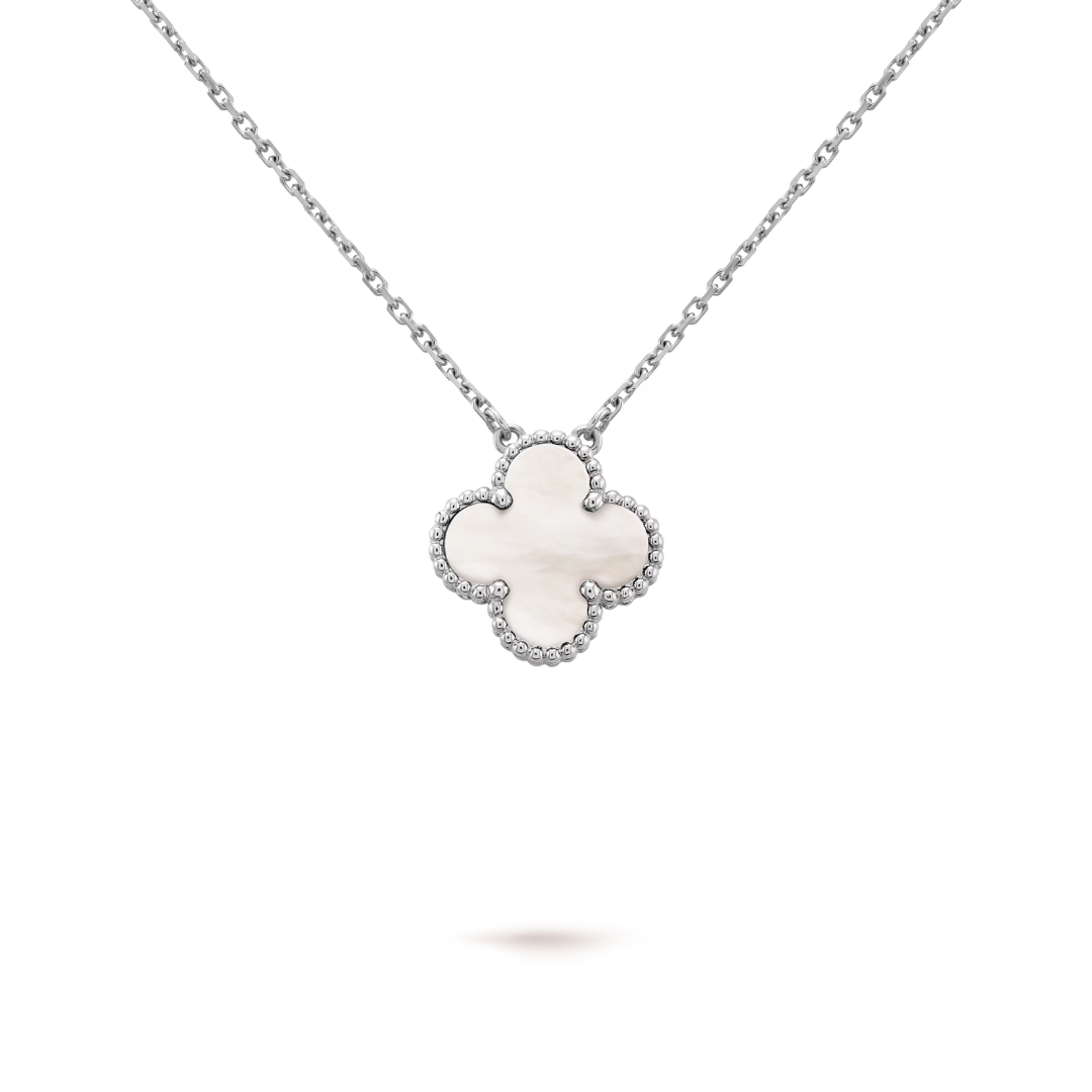 CLOVER | Collar Blanco/Silver