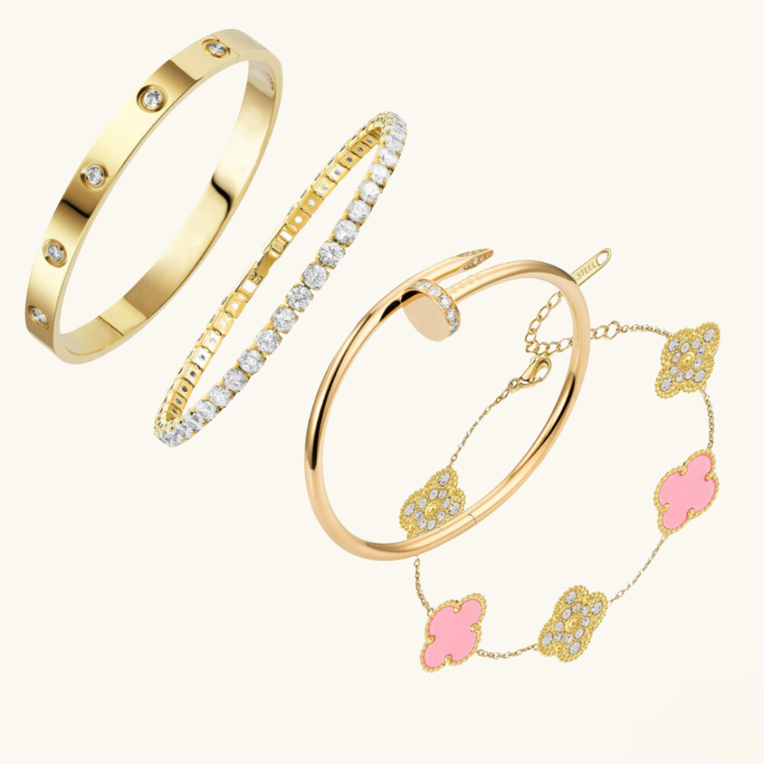 Conjunto de pulseras de 4 piezas - Oro
