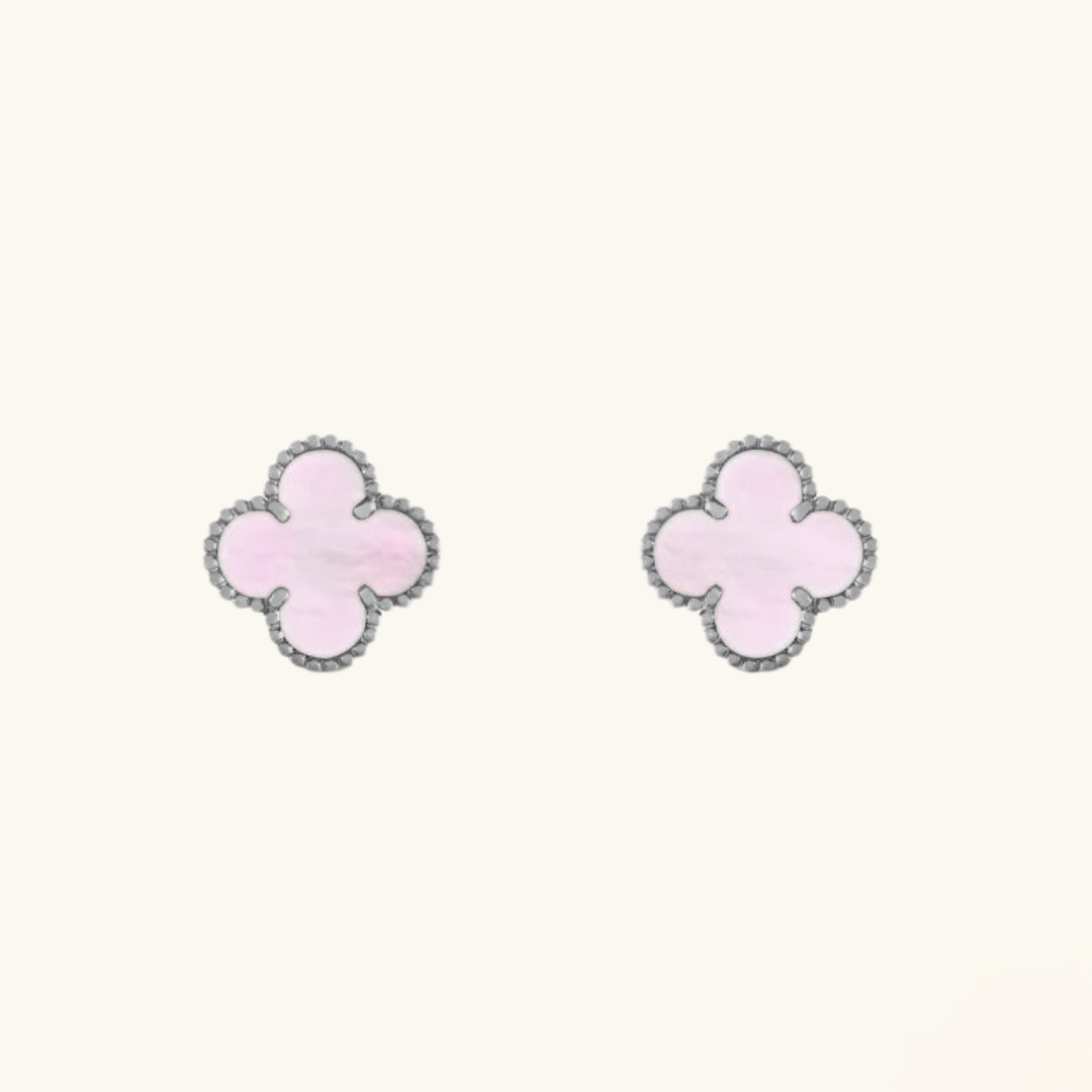 CLOVER | Rosa/Silver Pendientes
