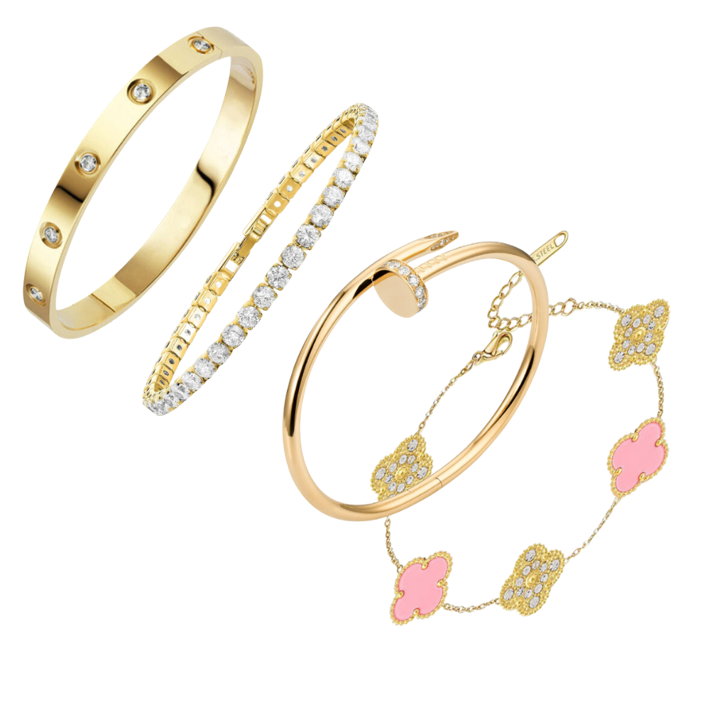 Conjunto de pulseras de 4 piezas - Oro