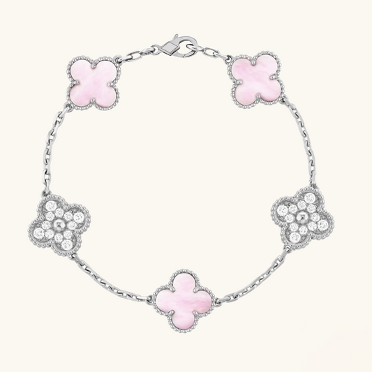 CLOVER | Pulsera Rosa/Silver Prestige