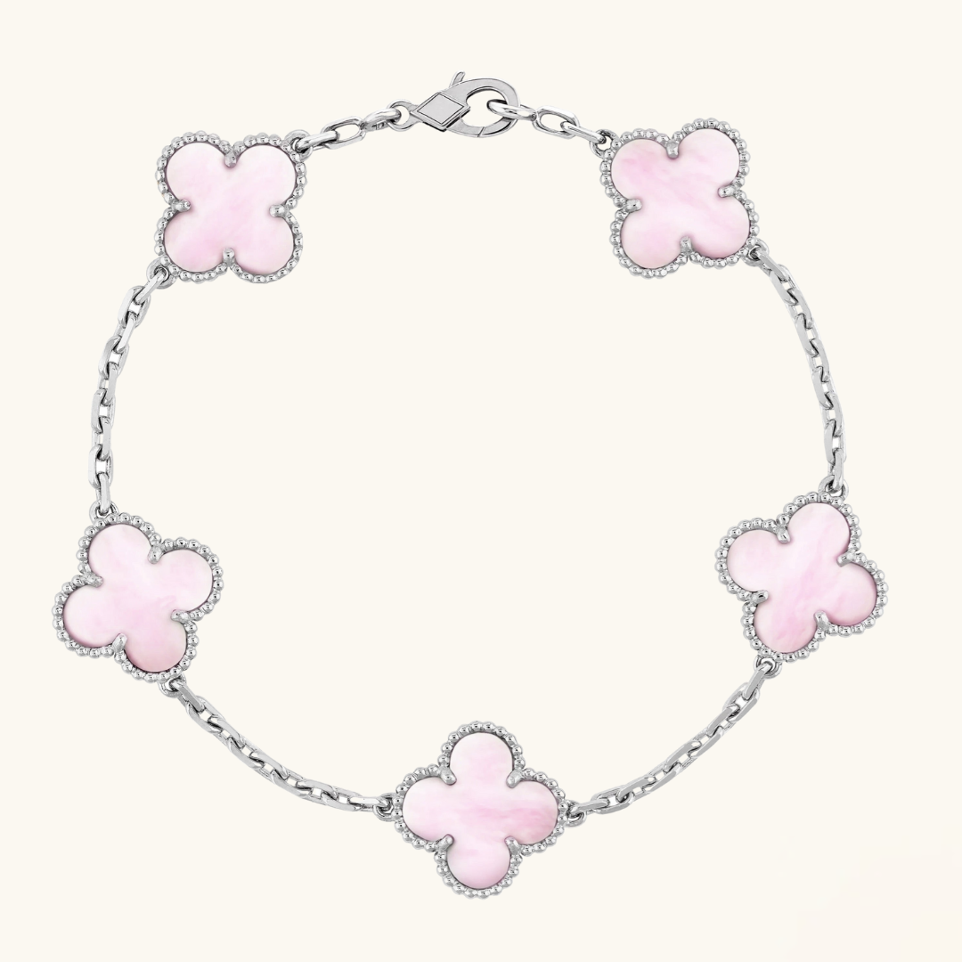 CLOVER | Rosa/Silver Pulsera
