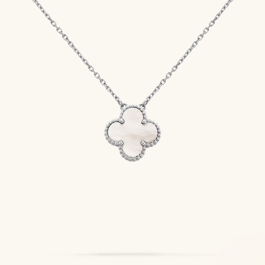 CLOVER | Collar Blanco/Silver